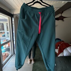 FIGS hydrogreen high waisted Zamora joggers